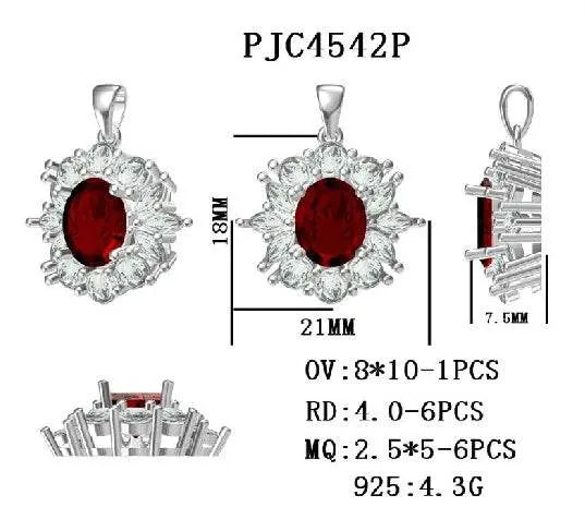 Sterling Silver Semi Mount Pendant Setting Oval OV 10X8mm - Syzjewelry