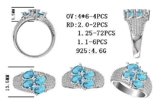 Sterling Silver Semi Mount Ring Setting Oval OV 6X4mm - Syzjewelry