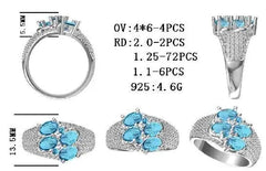 Sterling Silver Semi Mount Ring Setting Oval OV 6X4mm - Syzjewelry