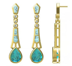 Sterling Silver Semi Mount Earrings Setting Pear PE 9X7mm - Syzjewelry