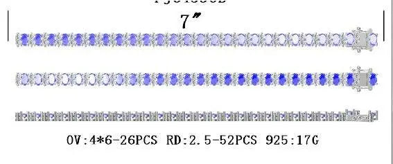 Sterling Silver Semi Mount Bracelet Setting Oval OV 6X4mm - Syzjewelry