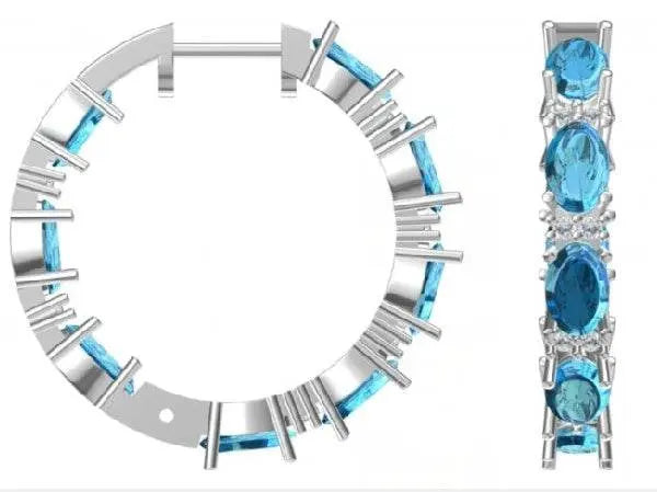 Sterling Silver Semi Mount Earrings Setting Oval OV 6X4mm - Syzjewelry