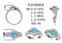 Sterling Silver Semi Mount Ring Setting Round RD 6x6mm - Syzjewelry