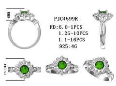 Sterling Silver Semi Mount Ring Setting Round RD 6x6mm - Syzjewelry