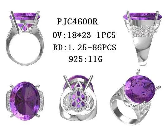 Sterling Silver Semi Mount Ring Setting Oval OV 23X18mm - Syzjewelry