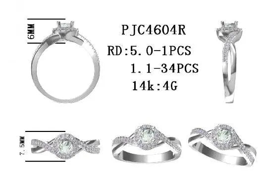 Sterling Silver Semi Mount Ring Setting Round RD 5x5mm - Syzjewelry