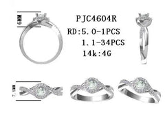 Sterling Silver Semi Mount Ring Setting Round RD 5x5mm - Syzjewelry