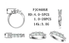 Sterling Silver Semi Mount Ring Setting Round RD 4x4mm - Syzjewelry