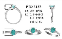 Sterling Silver Semi Mount Ring Setting Oval OV 7X5mm - Syzjewelry