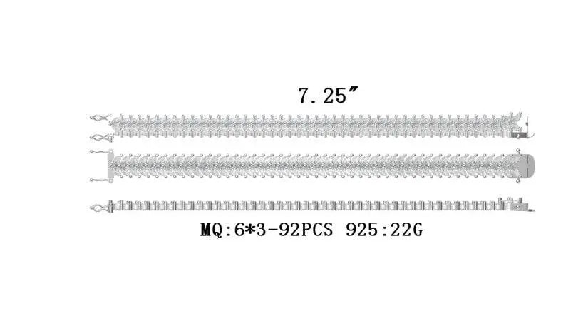 Sterling Silver Semi Mount Bracelet Setting Marquise MQ 6X3mm - Syzjewelry