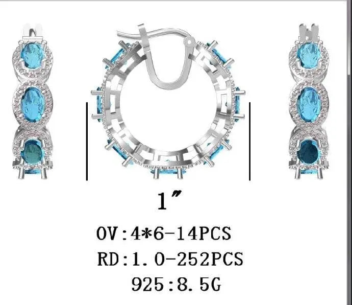 Sterling Silver Semi Mount Earrings Setting Oval OV 6X4mm - Syzjewelry