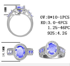 Sterling Silver Semi Mount Ring Setting Oval OV 10X8mm - Syzjewelry