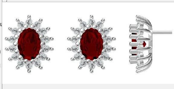 Sterling Silver Semi Mount Earrings Setting Oval OV 7X5mm - Syzjewelry