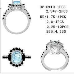 Sterling Silver Semi Mount Ring Setting Oval OV 10X8mm - Syzjewelry