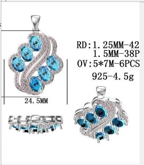 Sterling Silver Semi Mount Pendant Setting Oval OV 7X5mm - Syzjewelry