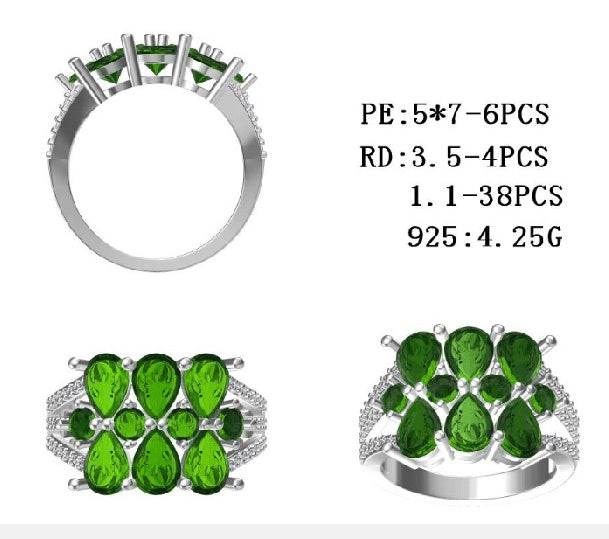 Sterling Silver Semi Mount Ring Setting Pear PE 7X5mm - Syzjewelry