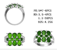 Sterling Silver Semi Mount Ring Setting Pear PE 7X5mm - Syzjewelry