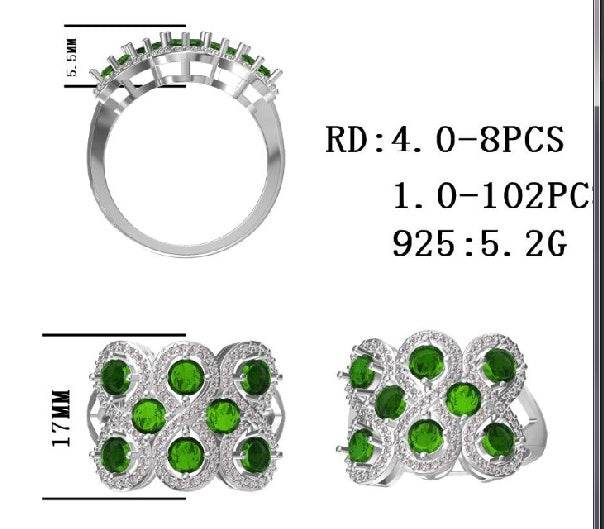 Sterling Silver Semi Mount Ring Setting Round RD 4x4mm - Syzjewelry