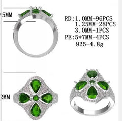 Sterling Silver Semi Mount Ring Setting Pear PE 7X5mm - Syzjewelry