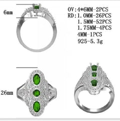 Sterling Silver Semi Mount Ring Setting Oval OV 6X4mm - Syzjewelry