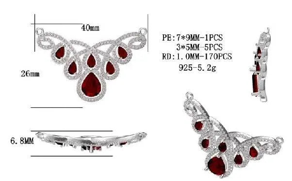 Sterling Silver Semi Mount Pendant Setting Pear PE 9X7mm - Syzjewelry