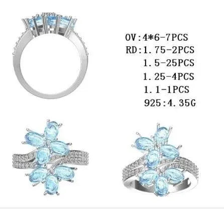 Sterling Silver Semi Mount Ring Setting Oval OV 6X4mm - Syzjewelry