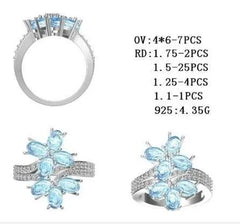 Sterling Silver Semi Mount Ring Setting Oval OV 6X4mm - Syzjewelry