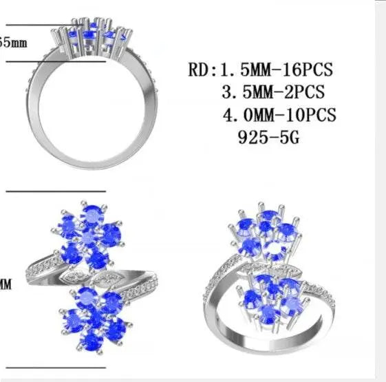 Sterling Silver Semi Mount Ring Setting Round RD 4x4mm - Syzjewelry