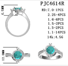 Sterling Silver Semi Mount Ring Setting Round RD 7x7mm - Syzjewelry