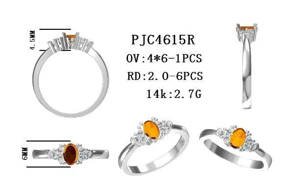 Sterling Silver Semi Mount Ring Setting Oval OV 6X4mm - Syzjewelry