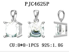 Sterling Silver Semi Mount Pendant Setting Cushion CU 8X8mm - Syzjewelry