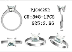 Sterling Silver Semi Mount Ring Setting Cushion CU 8X8mm - Syzjewelry