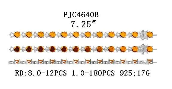 Sterling Silver Semi Mount Bracelet Setting Round RD 8x8mm - Syzjewelry