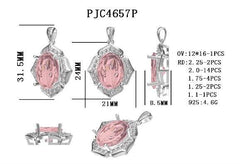 Sterling Silver Semi Mount Pendant Setting Oval OV 16X12mm - Syzjewelry