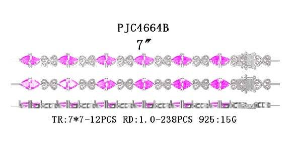 Sterling Silver Semi Mount Bracelet Setting Trillion TR 7X7mm - Syzjewelry