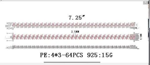 Sterling Silver Semi Mount Bracelet Setting Pear PE 4X3mm - Syzjewelry