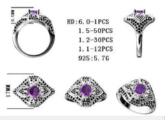 Sterling Silver Semi Mount Ring Setting Round RD 6.5mm - Syzjewelry