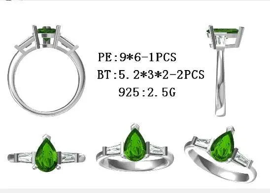 Sterling Silver Semi Mount Ring Setting Pear PE 9X6mm - Syzjewelry