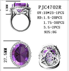 Sterling Silver Semi Mount Ring Setting Oval OV 23X18mm - Syzjewelry