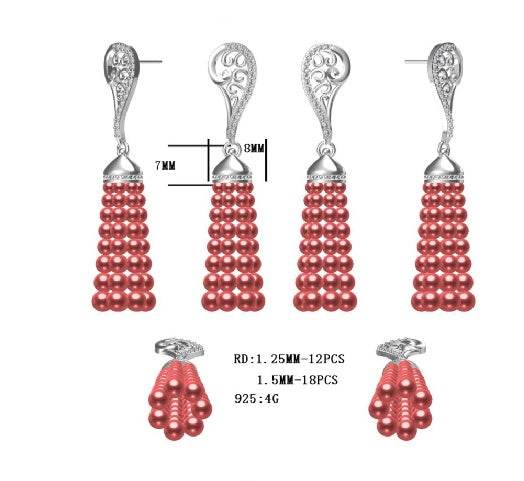 Sterling Silver Semi Mount Earrings Setting Round RD 1.5mm - Syzjewelry