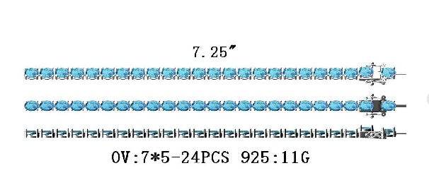 Sterling Silver Semi Mount Bracelet Setting Oval OV 7X5mm - Syzjewelry