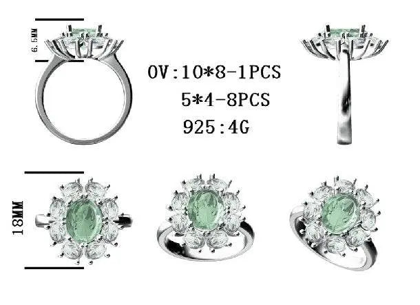 Sterling Silver Semi Mount Ring Setting Oval OV 10X8mm - Syzjewelry