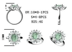 Sterling Silver Semi Mount Ring Setting Oval OV 10X8mm - Syzjewelry