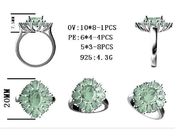 Sterling Silver Semi Mount Ring Setting Oval OV 10X8mm - Syzjewelry