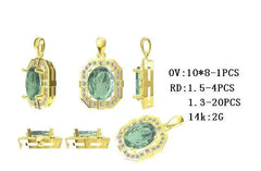 Sterling Silver Semi Mount Pendant Setting Oval OV 10X8mm - Syzjewelry