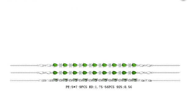 Sterling Silver Semi Mount Bracelet Setting Pear PE 7X5mm - Syzjewelry