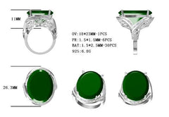 Sterling Silver Semi Mount Ring Setting Oval OV 23X18mm - Syzjewelry