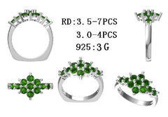 Sterling Silver Semi Mount Ring Setting Round RD 3.5mm - Syzjewelry