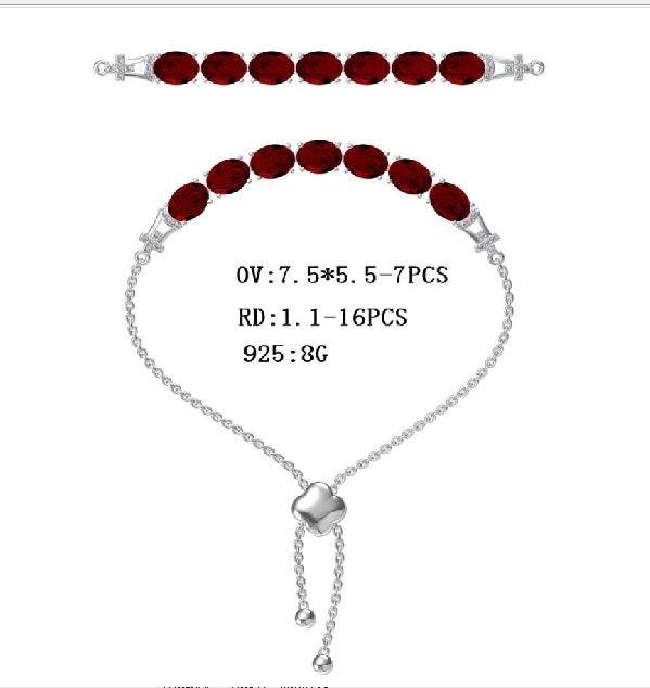 Sterling Silver Semi Mount Bracelet Setting Oval OV 7.5X7.5mm - Syzjewelry