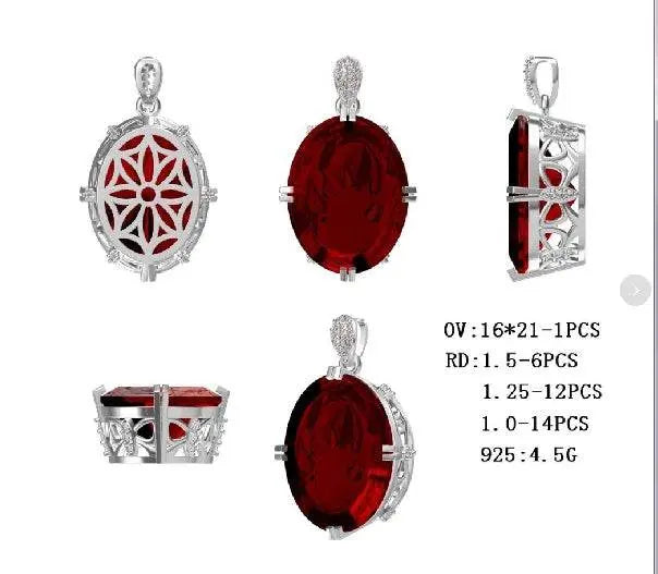 Sterling Silver Semi Mount Pendant Setting Oval OV 21X16mm - Syzjewelry